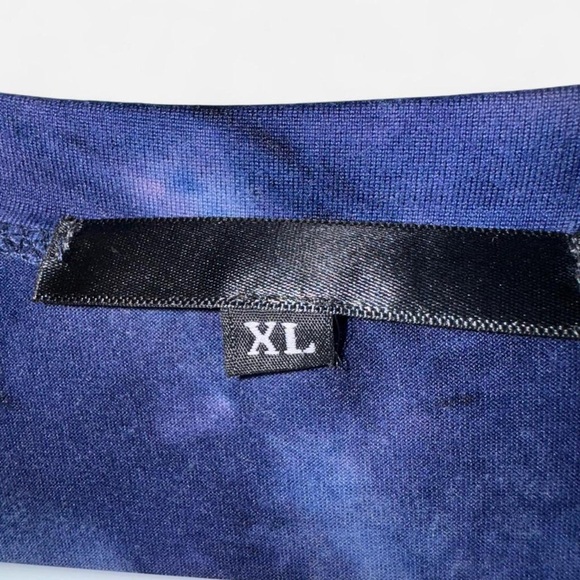 Blue Tie Dye Tunic Top XL Boho Flowy 3/4 Sleeve Casual - Picture 2 of 4